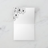 Schwarze französische Anemone Blume Schwarze Strei Dankeskarte (Innenseite)