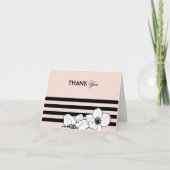 Schwarze französische Anemone Blume Schwarze Strei Dankeskarte (Vorderseite)