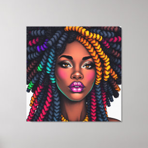 schwarze Frau afrikanisches Melanin Schwester brau Leinwanddruck