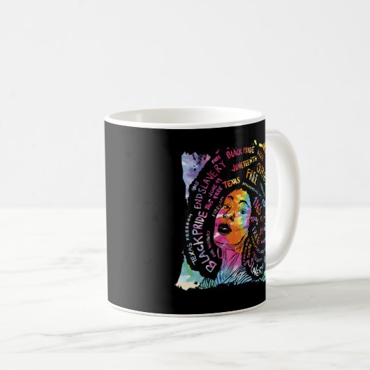 Schwarze Frau Afro Melanin Pride Black History Mon Kaffeetasse (VorderseiteRechts)