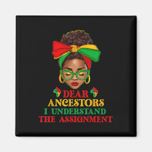 Schwarze Frau Afro Messy Bun Liebe Ancestors Junet Magnet