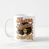 Schwarze Frau Afro Nurse Afrikanische Amerikanisch Kaffeetasse (Links)