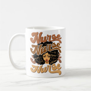 Schwarze Frau Afro Nurse Afrikanische Amerikanisch Kaffeetasse