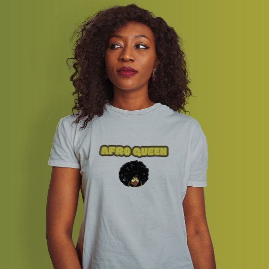Schwarze Frau - Afro Queen, Grauer T - Shirt