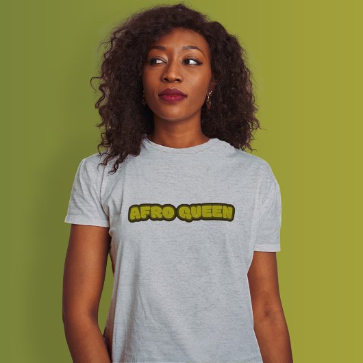 Schwarze Frau - Afro Queen, Grauer T - Shirt