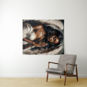 Schwarze Frau Angel Gebet Kunst Wandteppich (Beispiel (Horizontal))