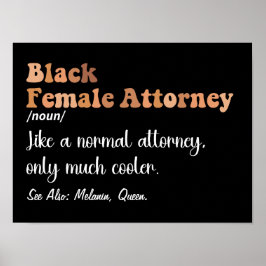 Schwarze Frau Anwältin Funny Definition Anwälte Poster