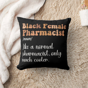 Schwarze Frau Apothekerin Funny Definition Kissen