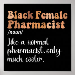 Schwarze Frau Apothekerin Funny Definition Poster