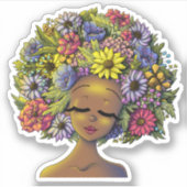 Schwarze Frau Aufkleber (Vorderseite)