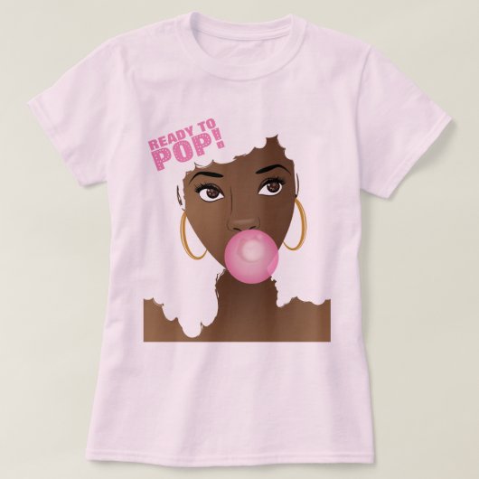 Schwarze Frau, Bereit zum Pop, Babydusche von Bubb T-Shirt (Design vorne)