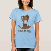 Schwarze Frau, bereit zum Pop, Blue Bubblegum T-Shirt (Vorderseite)
