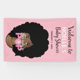 Schwarze Frau, Bereit zum Pop, Bubblegum, Rosa Banner