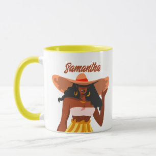 Schwarze Frau, Big Hat, Ferienhäuser Tasse