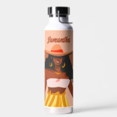 Schwarze Frau, Big Hat, Ferienhäuser Trinkflasche (Links)