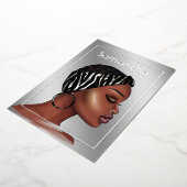 Schwarze Frau Birthday Party Foil Einladung (Gedreht)