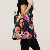 Schwarze Frau Blumenkunst Tasche (Von Nahem)