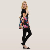 Schwarze Frau Blumenkunst Tasche (Am Model)