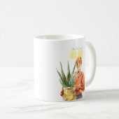 Schwarze Frau Botanische Wasserfarbenpflanze Lover Kaffeetasse (VorderseiteRechts)