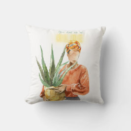 Schwarze Frau Botanische Wasserfarbenpflanze Lover Kissen