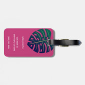 Schwarze Frau, Bubblegum, tropische Blätter, Hot P Gepäckanhänger (Rückseite horizontal)