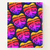 Schwarze Frau, Bubblegum, tropische Blätter Navy B Notizblock (Rückseite)