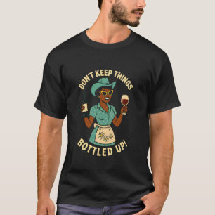 Schwarze Frau Cowgirl Lustiger Wein Zitat T-Shirt