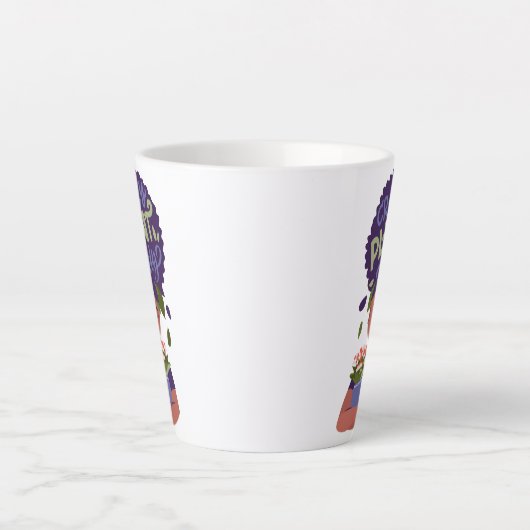 Schwarze Frau Crazy Pflanze Lady, umarmende Pflanz Milchtasse (Vorderseite)