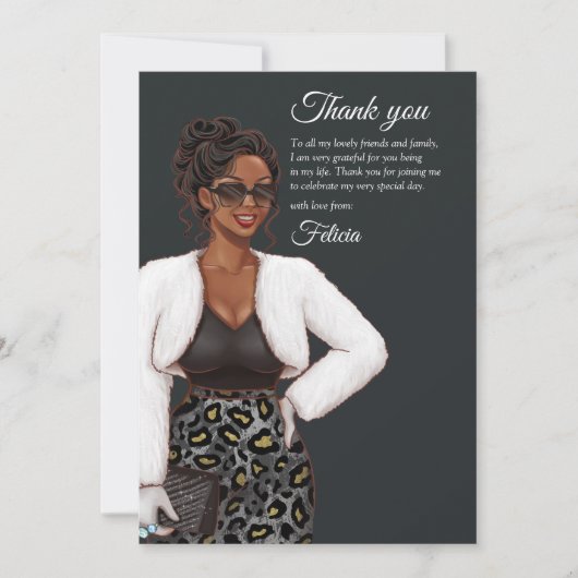 Schwarze Frau Dankeskarte (Vorderseite)