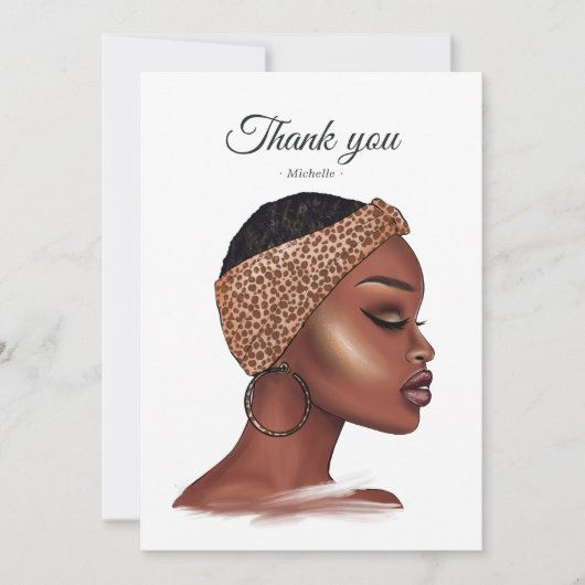 Schwarze Frau Dankeskarte (Vorderseite)