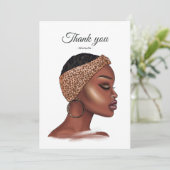 Schwarze Frau Dankeskarte (Stehend Vorderseite)