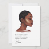 Schwarze Frau Dankeskarte (Rückseite)