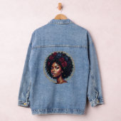 Schwarze Frau dunkle Blumen Afro Jeansjacke (Hangar)