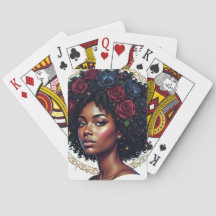 Schwarze Frau Dunkle Blüten Afro