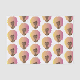 Schwarze Frau, farbenfrohe Orange und rosa Afro Seidenpapier