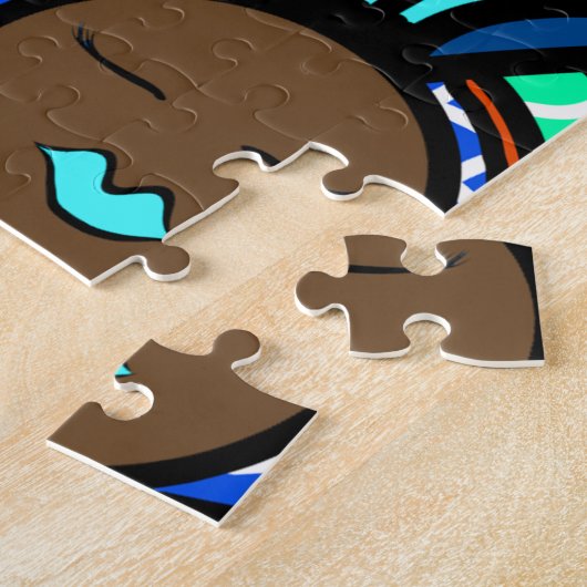 Schwarze Frau, farbenfrohe Türken Puzzle (Seite)