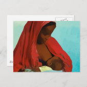 Schwarze Frau fütternd Kind Postkarte (Vorne/Hinten)