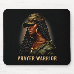 Schwarze Frau Gebetskriegerin Camo Christlicher Gl Mousepad