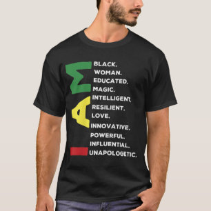 Schwarze Frau gebildet Intelligent Powerful T-Shirt