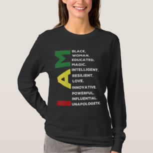 Schwarze Frau gebildet Intelligent Powerful T-Shirt