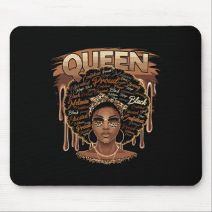 Schwarze Frau Gebildet Stark Melanin Königin Afrik Mousepad