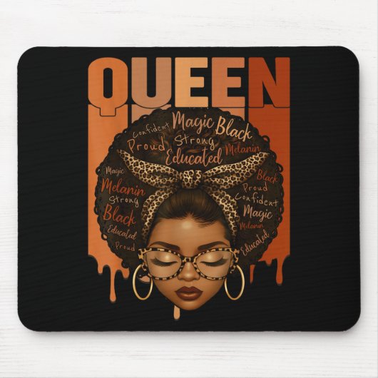 Schwarze Frau gebildet Starker Schwarzer Geschicht Mousepad (Vorne)
