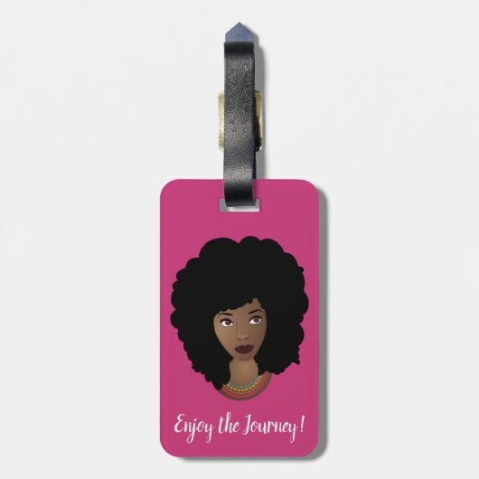 Schwarze Frau, genießen Sie die Reise, Rosa und We Gepäckanhänger (Rückseite vertikal)