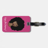 Schwarze Frau, genießen Sie die Reise, Rosa und We Gepäckanhänger (Rückseite horizontal)