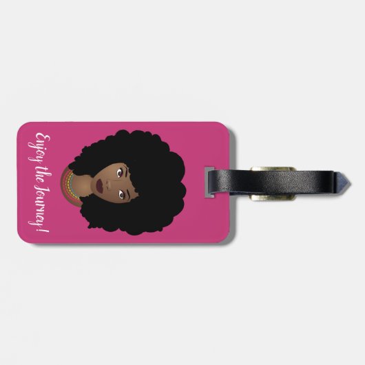 Schwarze Frau, genießen Sie die Reise, Rosa und We Gepäckanhänger (Rückseite horizontal)