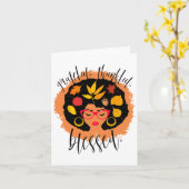 Schwarze Frau, gesegnete schwarze Afrikanerin Karte (Gelbe Blume)