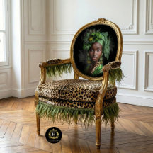 Schwarze Frau Glamour-Porträt Möbel-Decoupage