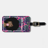 Schwarze Frau, Hallo Sommer, grüne Blätter, heiß r Gepäckanhänger (Vorderseite horizontal)