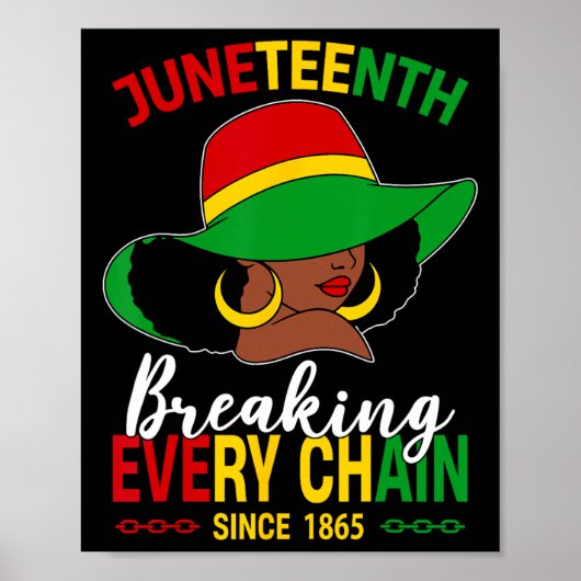 Schwarze Frau hat jede Kette Juneteenth Si bricht Poster (Vorne)
