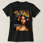 Schwarze Frau Ich bin die Sturmflora Wasserfarben T-Shirt (Design vorne)